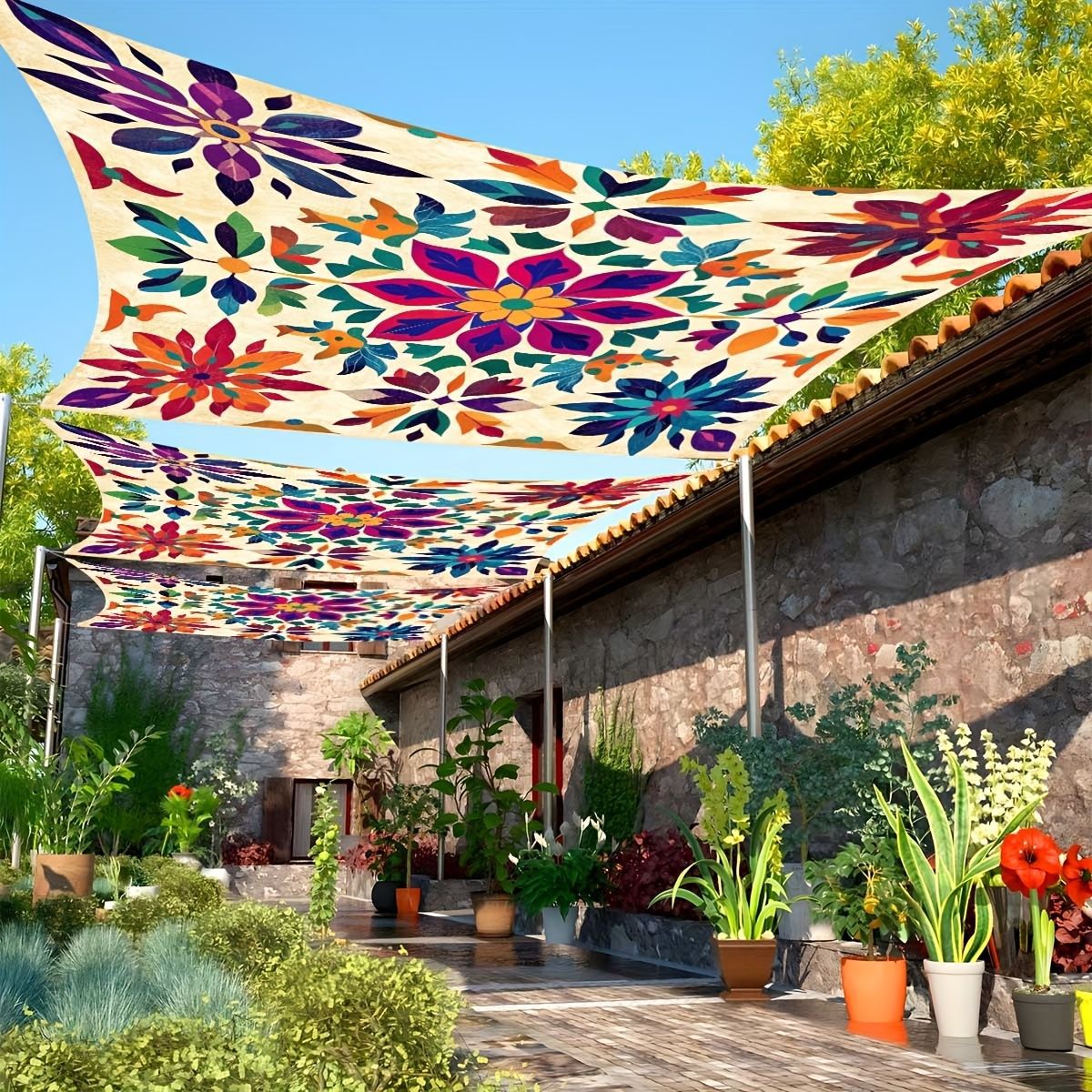 Outdoor Camping Gazebo - Tente de camping colorée à motifs