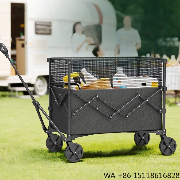 Outdoor Camping Wagon - Chariot utilitaire pliable à quatre roues,