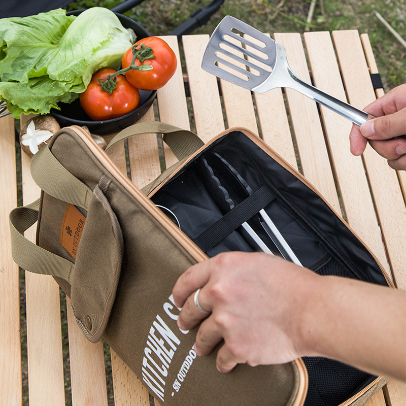 Outdoor Camping Kitchen Set - Ensemble de 8 ustensiles de cuisine