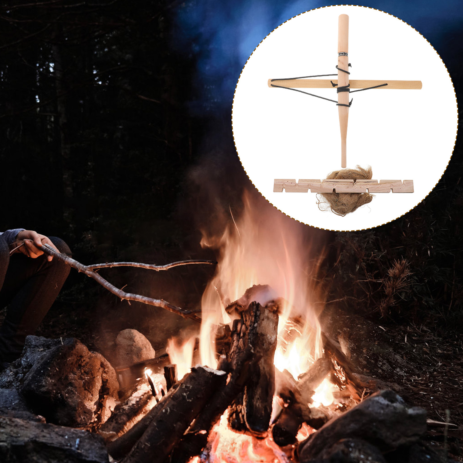 Outdoor Camping Toys - Allume-feu à arc, outil primitif pour