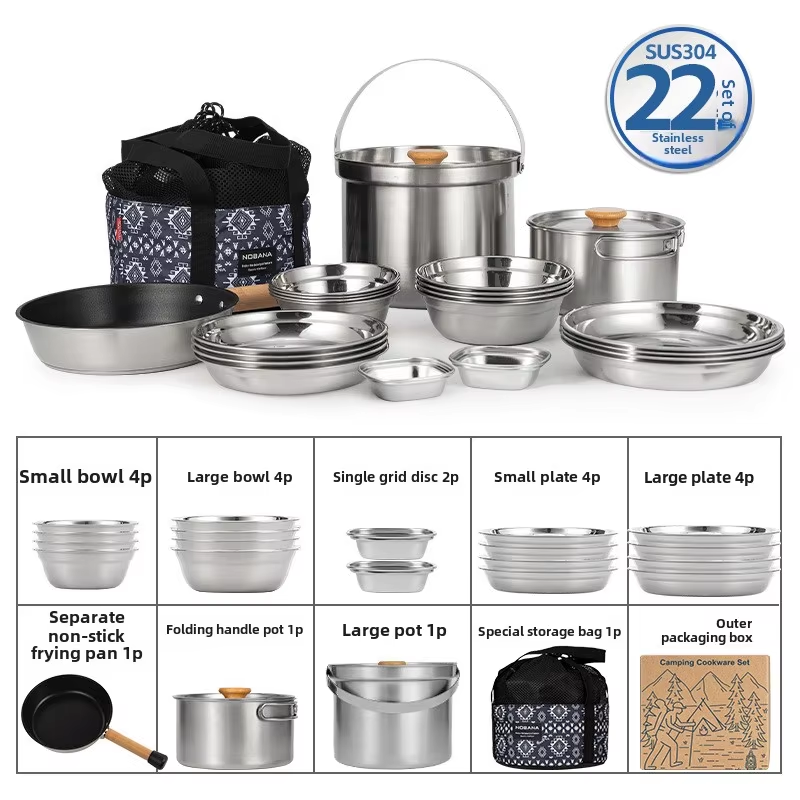 Outdoor Camping Kitchen Set - NOBANA plus récent ensemble de casseroles