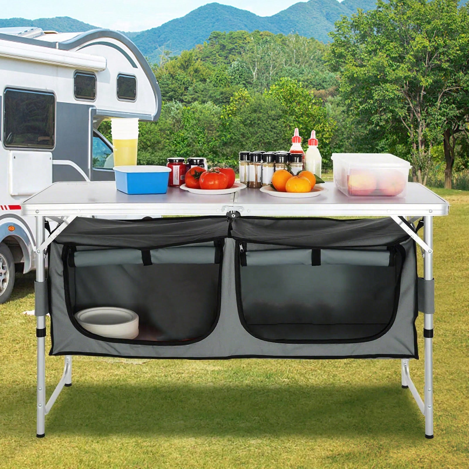 Outdoor Camping Kitchen Set - Table de cuisine pliante à montage