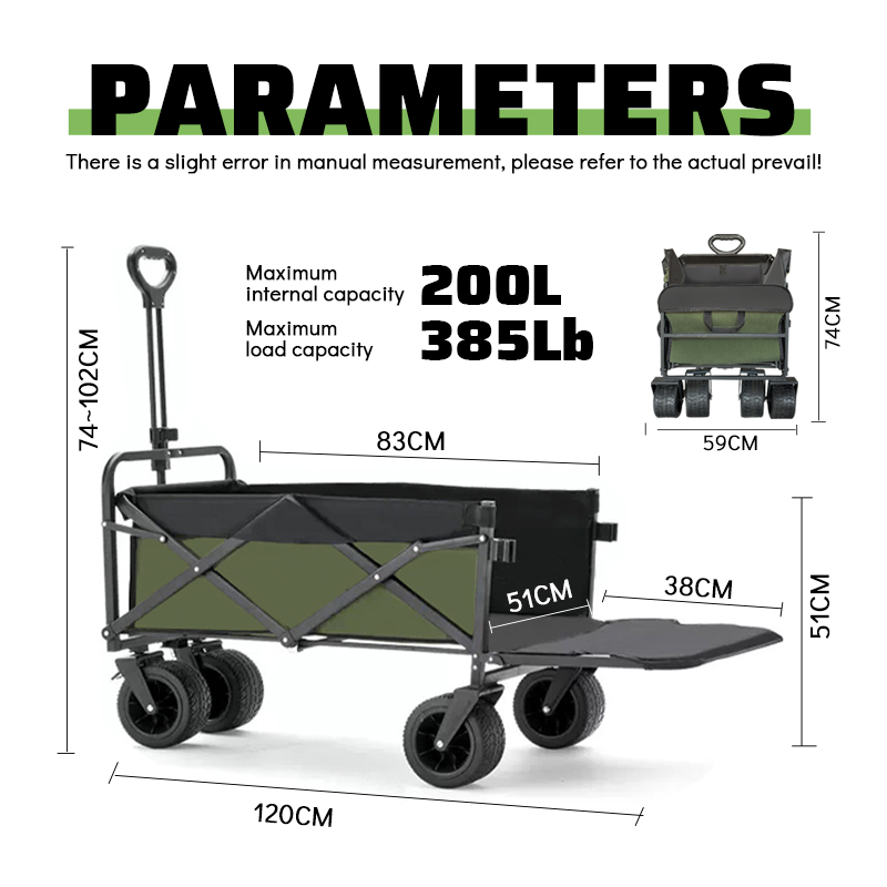 Wagon pliant Portable en acier - Outdoor Camping Vehicle Wagon avis et prix