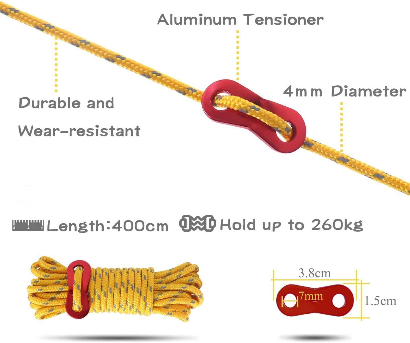 Corde Guyline de Tente de Camp - Outdoor Camping Tarp avis et prix