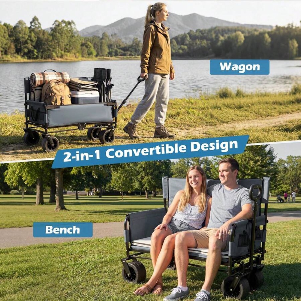Chariot pliable 2-en-1 avec si - Outdoor Camping Wagon avis et prix