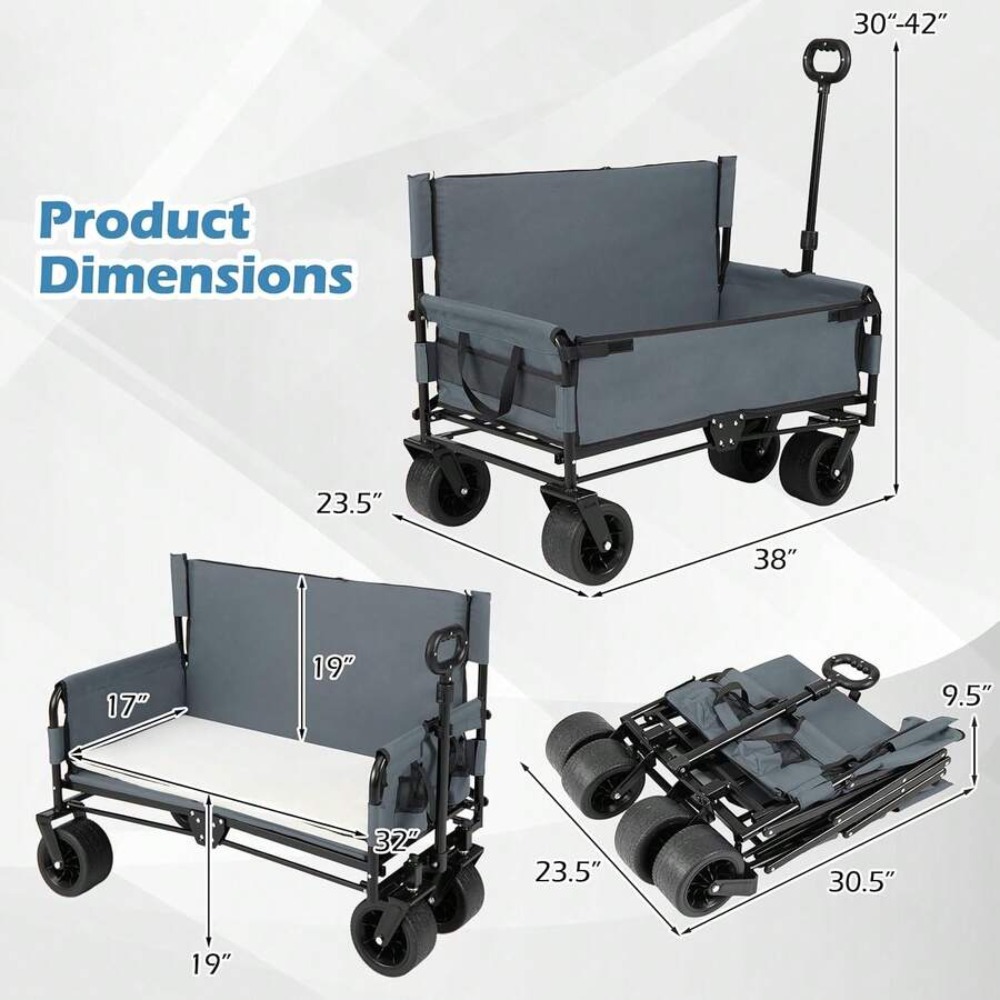Chariot pliable 2-en-1 avec si - Outdoor Camping Wagon avis et prix