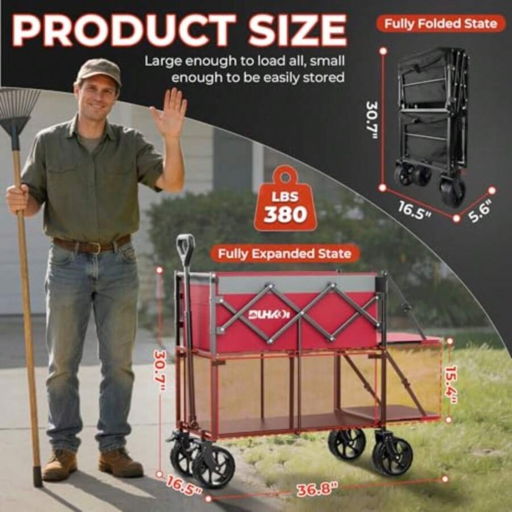Chariot pliable à 2 niveaux av - Outdoor Camping Wagon avis et prix
