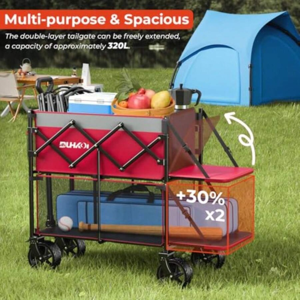 Chariot pliable à 2 niveaux av - Outdoor Camping Wagon avis et prix