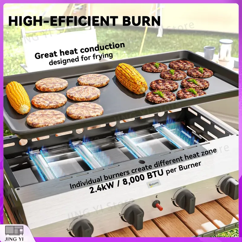 Barbecue à gaz avec plaque ant - Outdoor Camping Griddle avis et prix