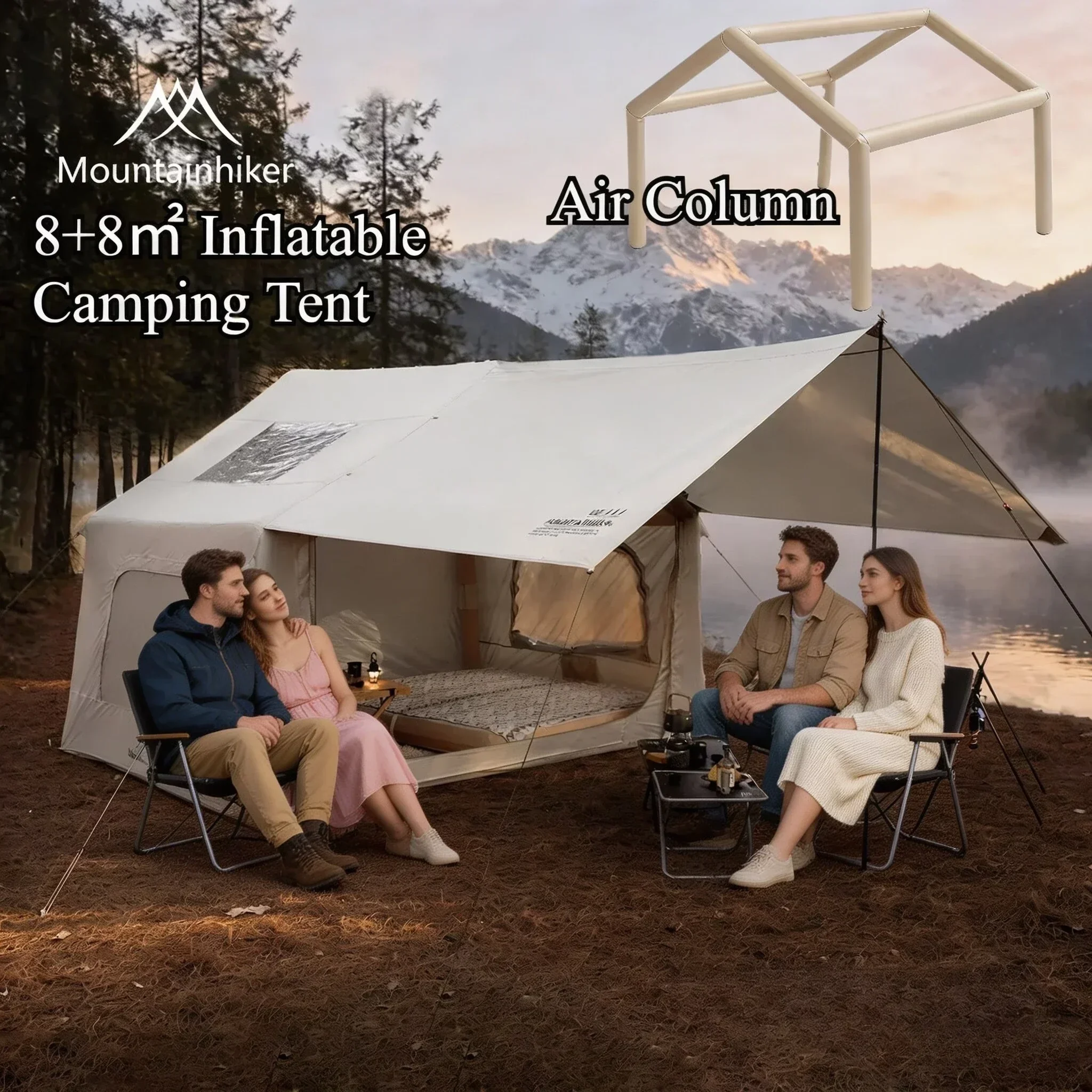 8+8 ㎡   Tente de camping gonfl - Outdoor Camping Gazebo avis et prix