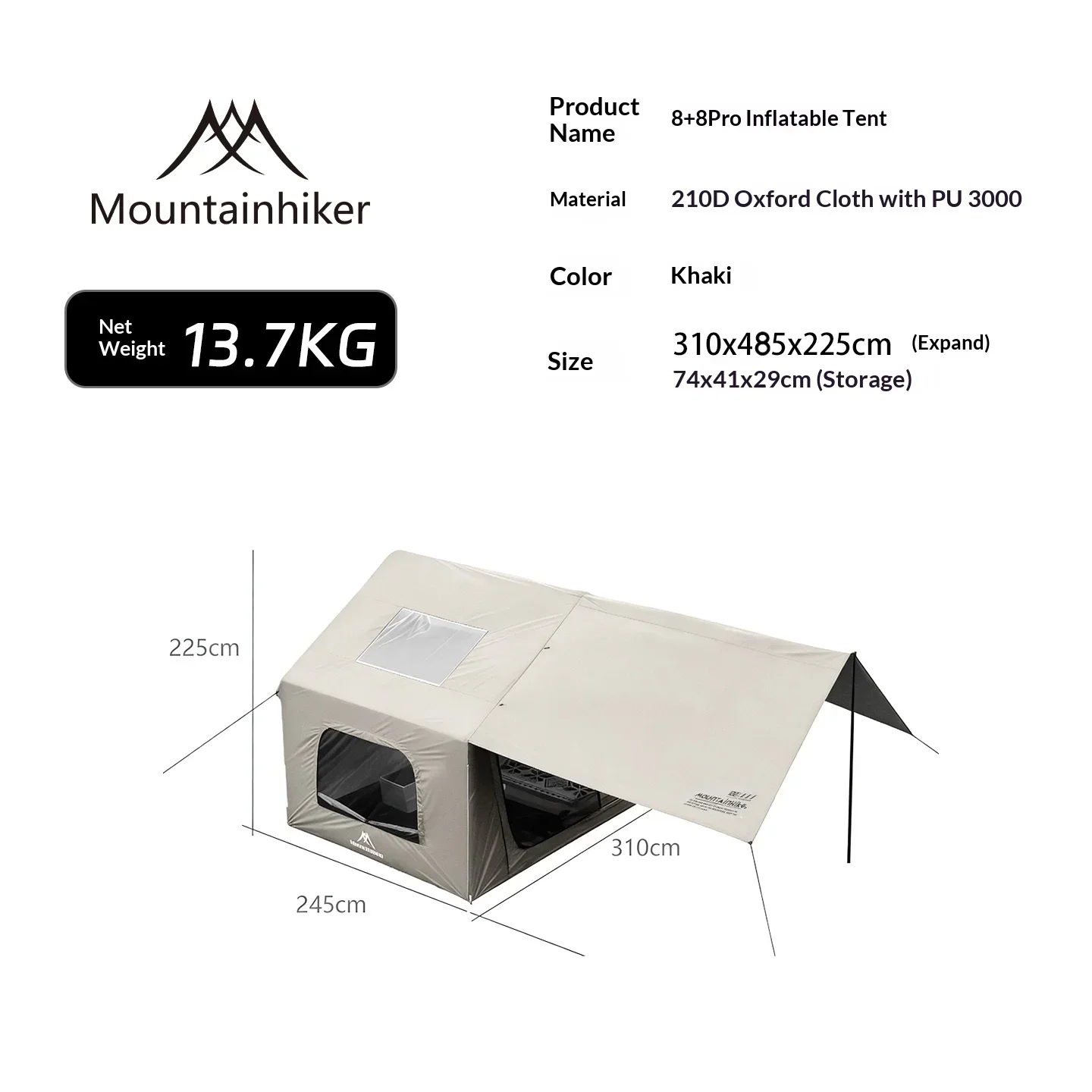 8+8 ㎡   Tente de camping gonfl - Outdoor Camping Gazebo avis et prix
